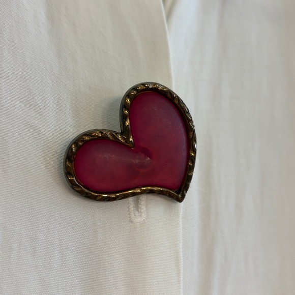 Forenza RARE Vintage 80s Size Medium White Statement Button Pearl Blouse - Picture 4 of 10